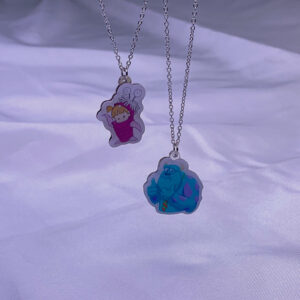 گردنبند ست بو و سالیوان رنگی چاپی براق و جذاب